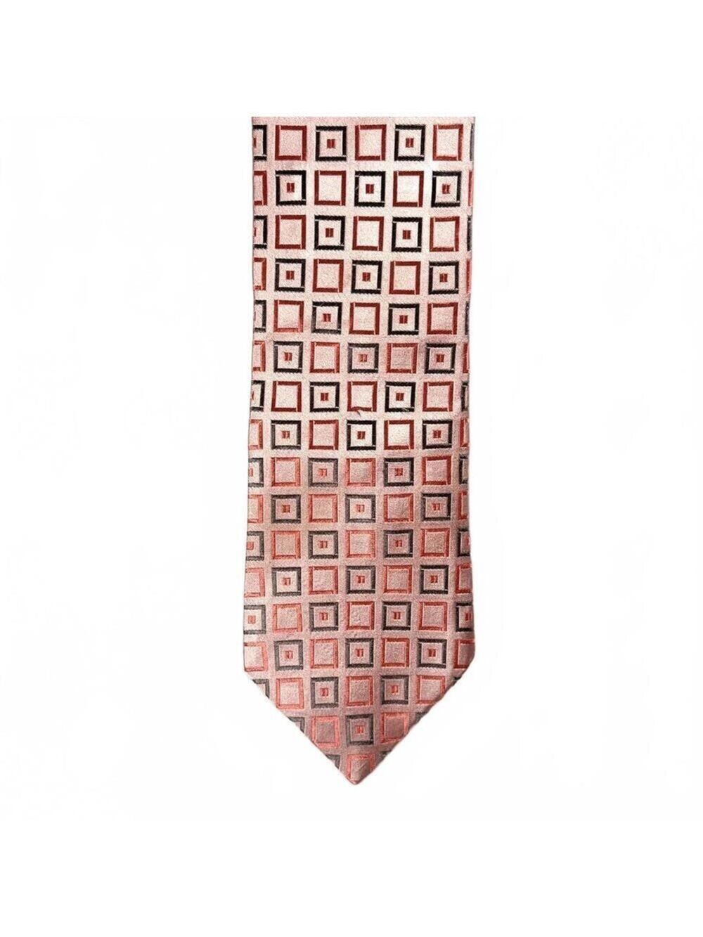 Vintage Frangi Pink Gray 100% Silk Luxury Tie Made in Italy